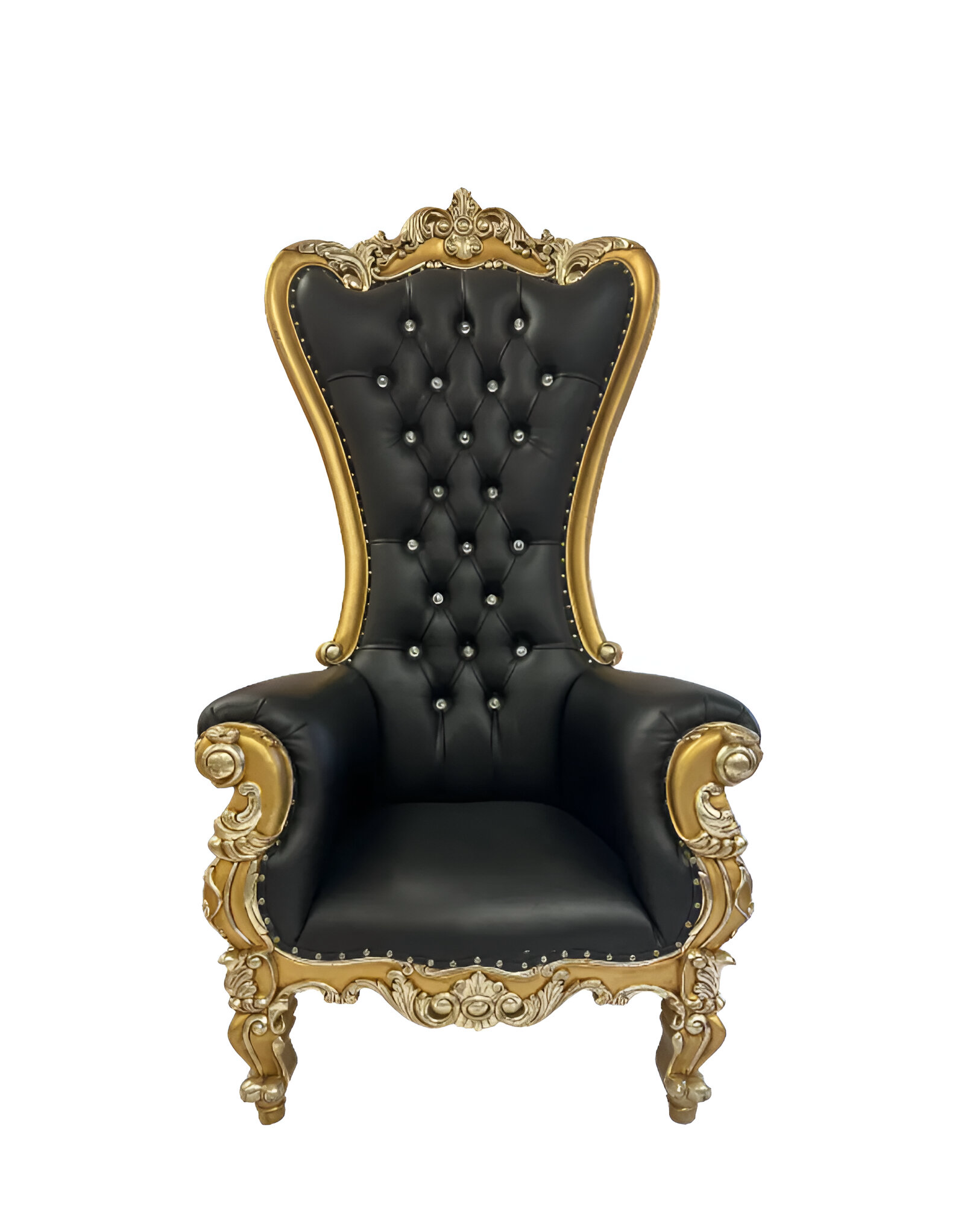 Single Throne Chair, Black & Gold