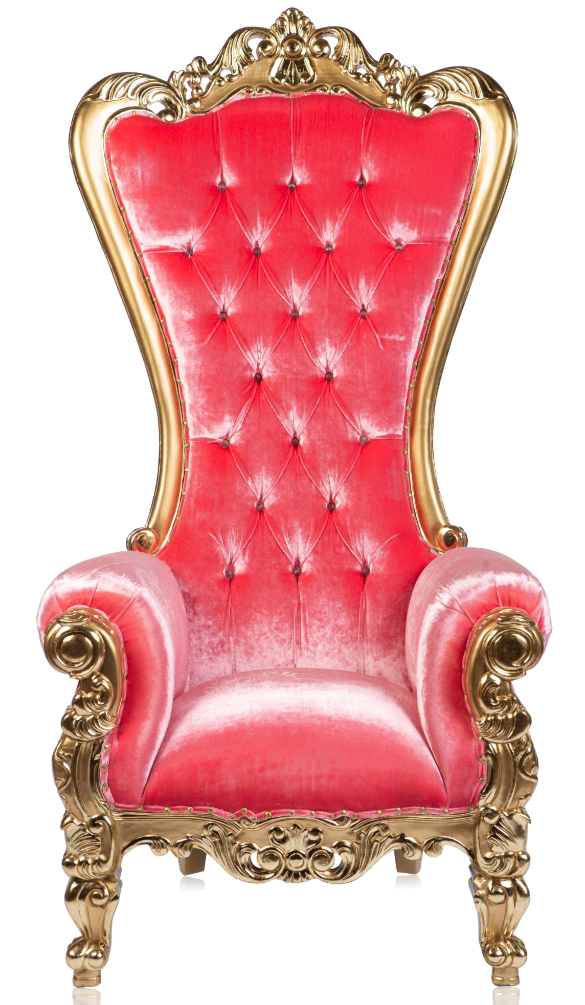 Single Throne Chair, Pink Velvet