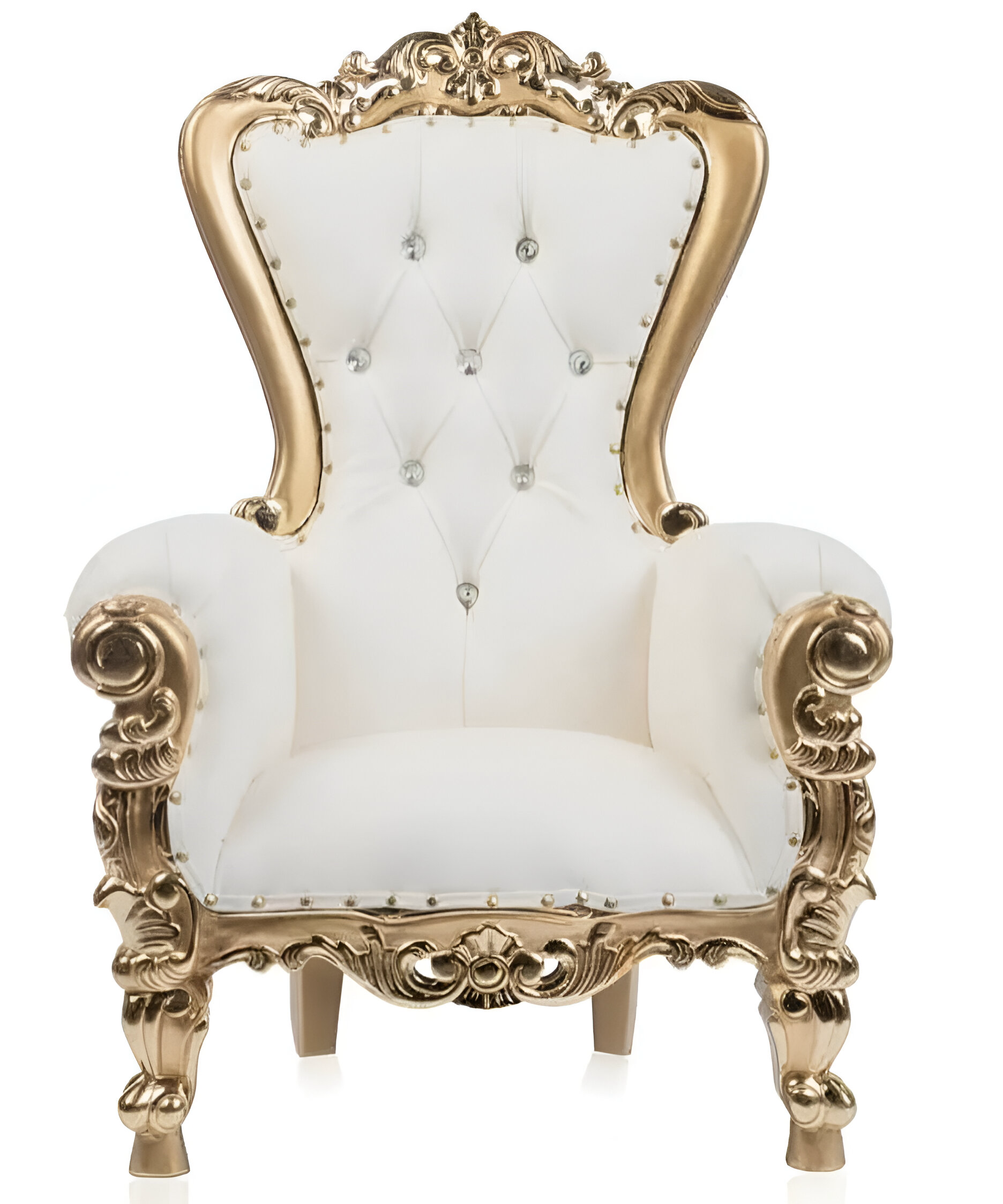 Baby Throne Chair, White & Gold