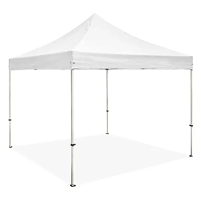 10′ x 10′ Steel Frame Pop-Up Tent, White
