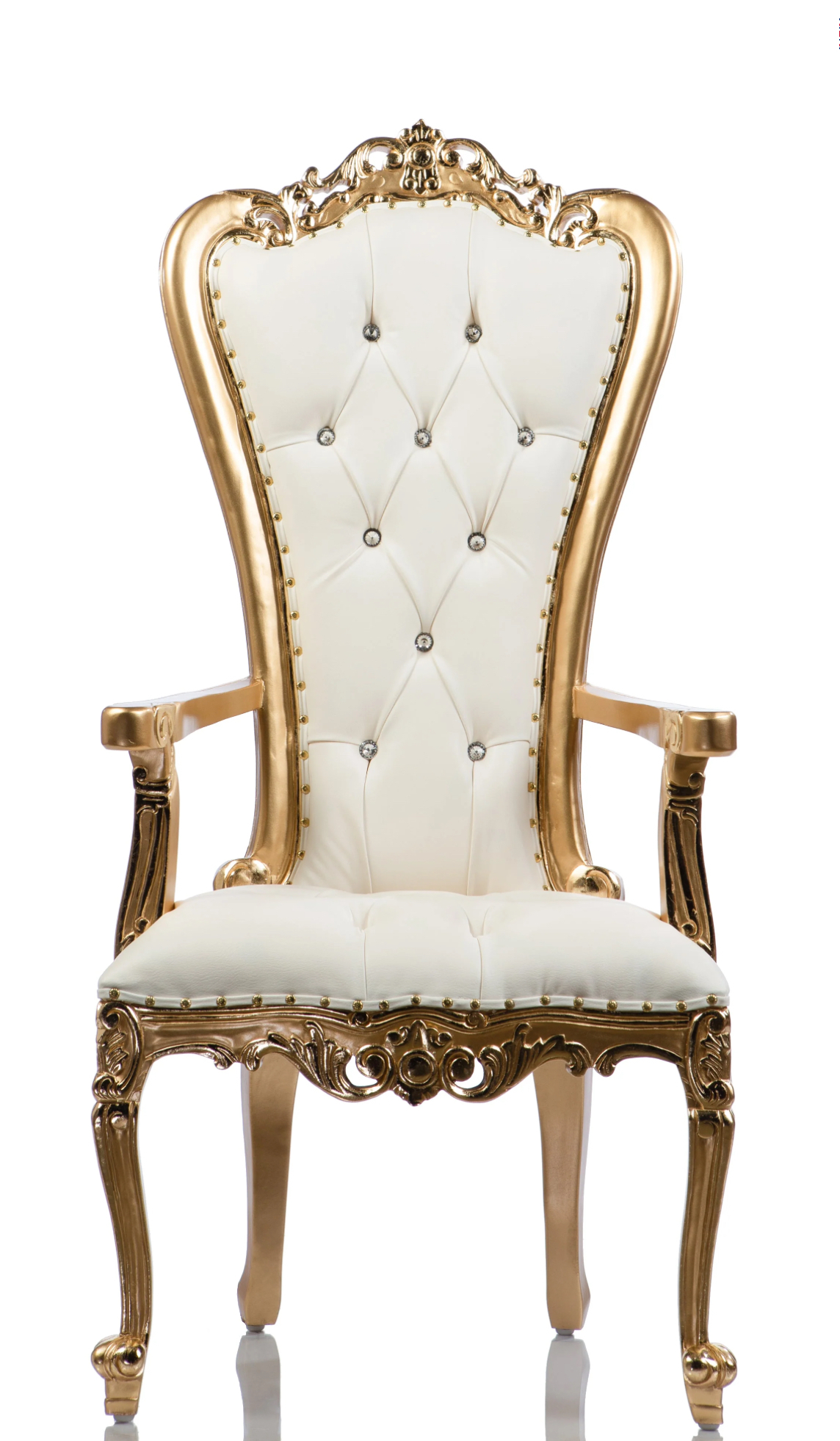 Small Throne Chair, White & Gold